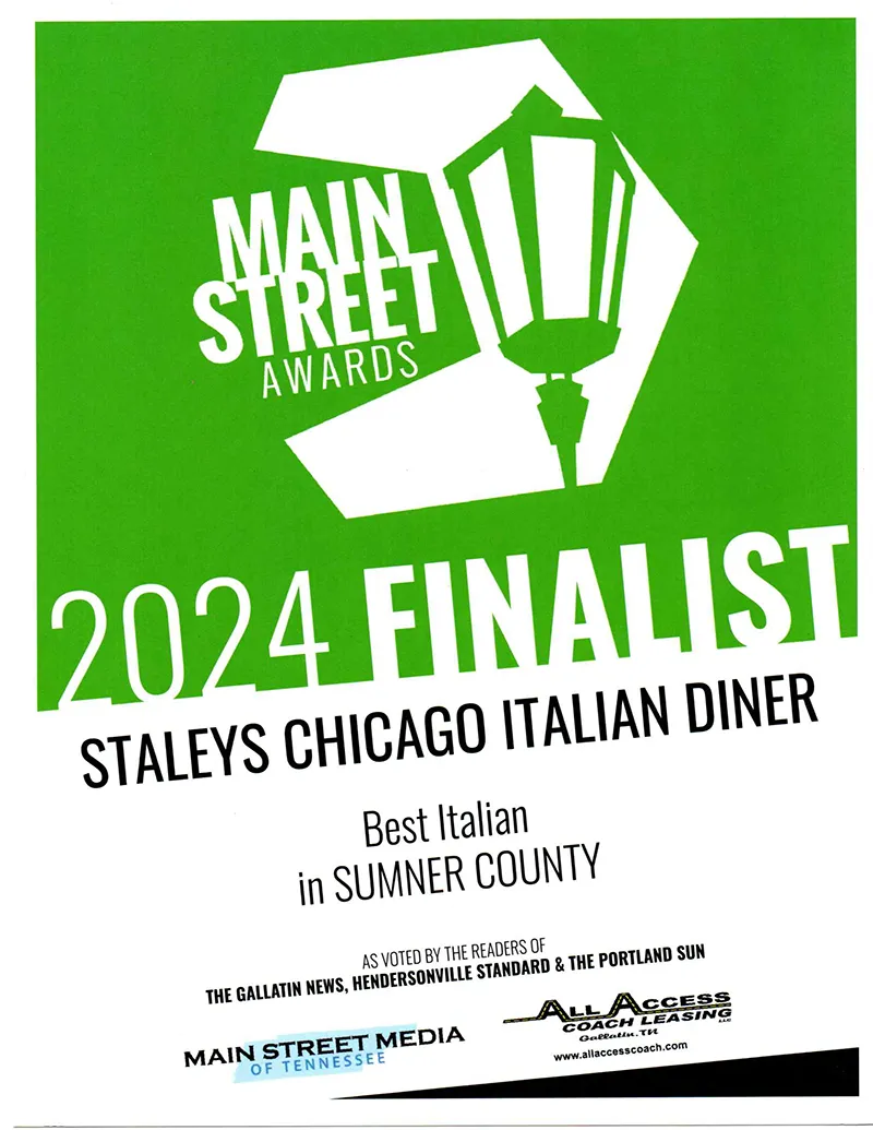 Best Italian Main Street Awards 2024 Staleys